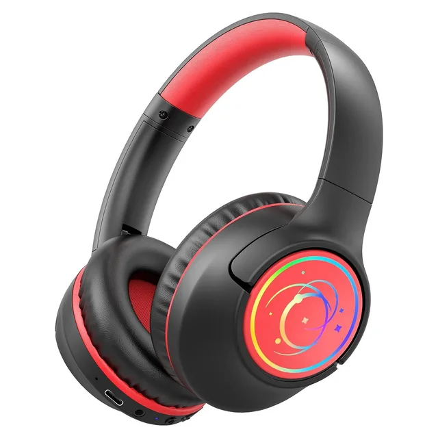 Botesty Sound Kids Bluetooth Headphones with LED Lights, Black